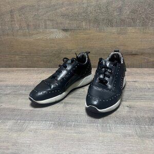 Pikolinos Sella Black Leather Studded Sneaker Women's Size 8.5
